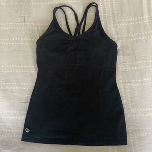 Athleta XS racer back strappy padded workout top
